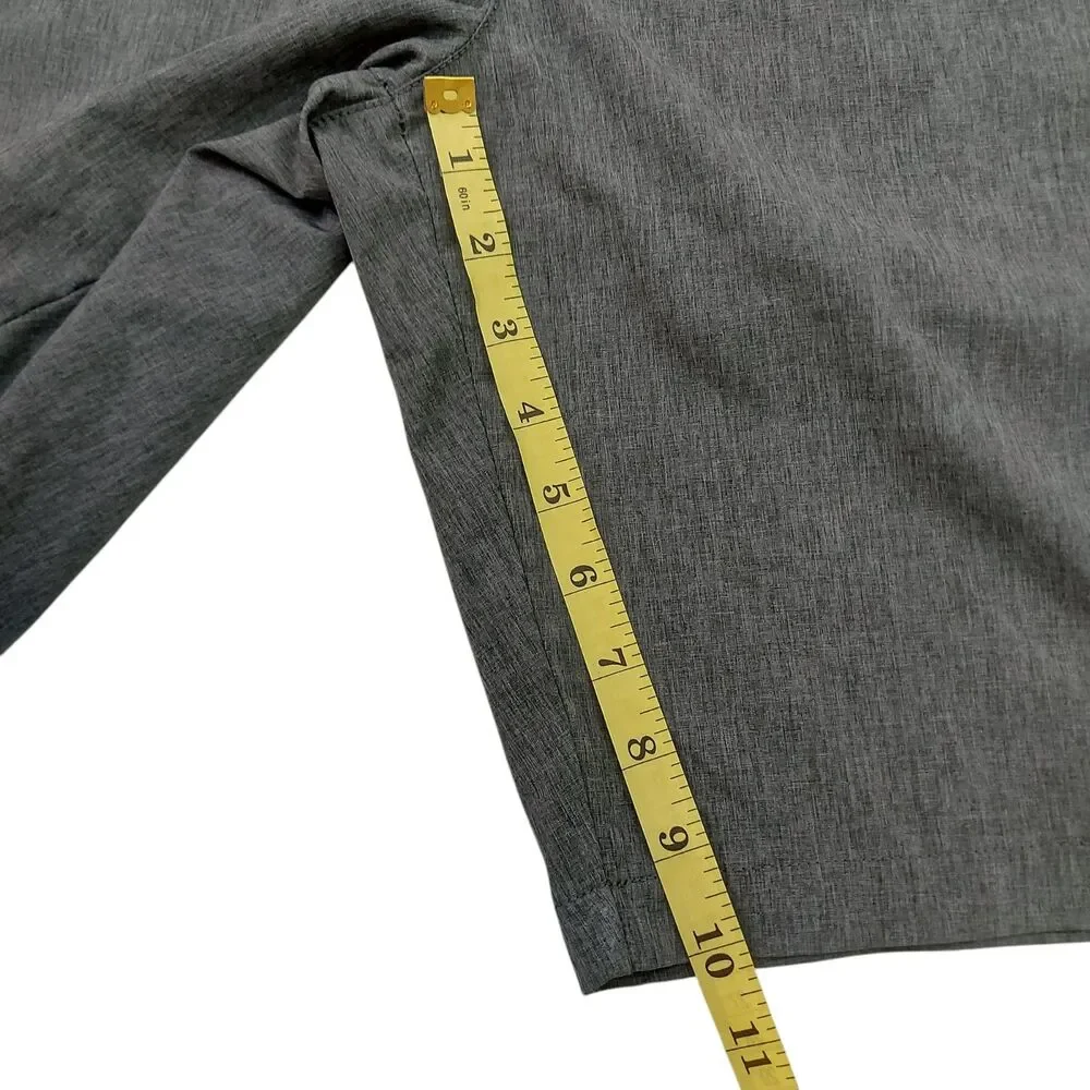 RVCA VA Shorts Mens 32 Gray Hybrid Flat Front Lightweight Stretch Surf Skate